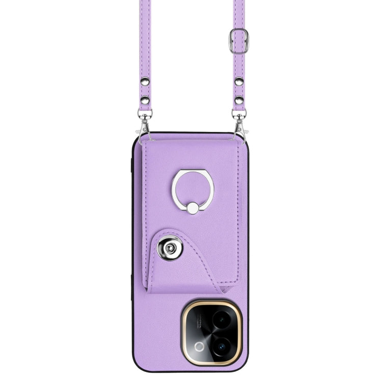 For vivo Y200 Organ Card Bag Ring Holder Phone Case with Long Lanyard