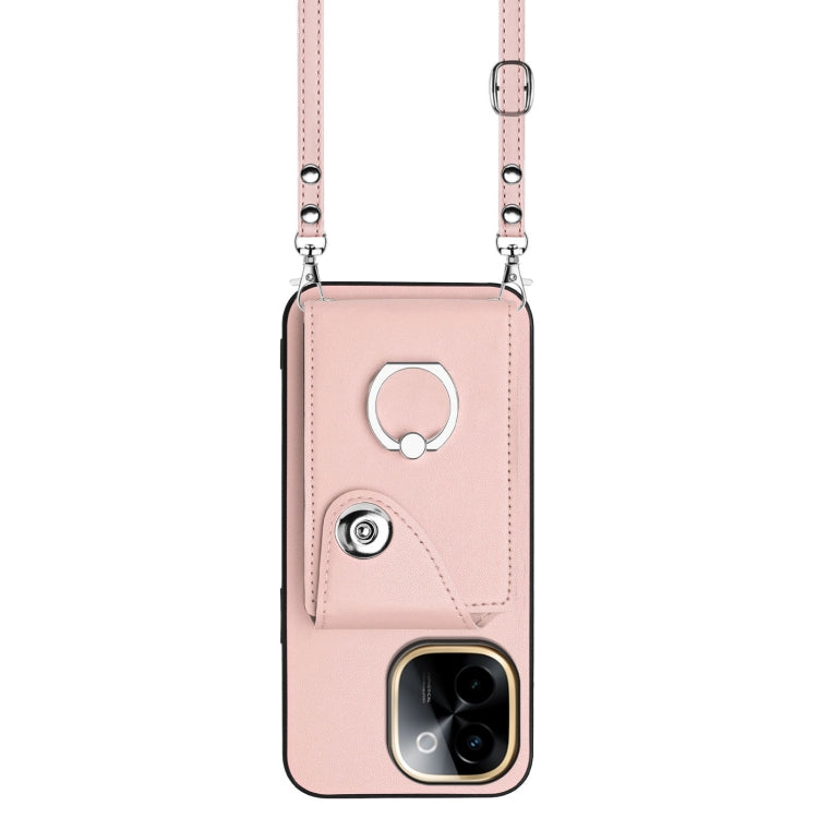 For vivo Y200 Organ Card Bag Ring Holder Phone Case with Long Lanyard