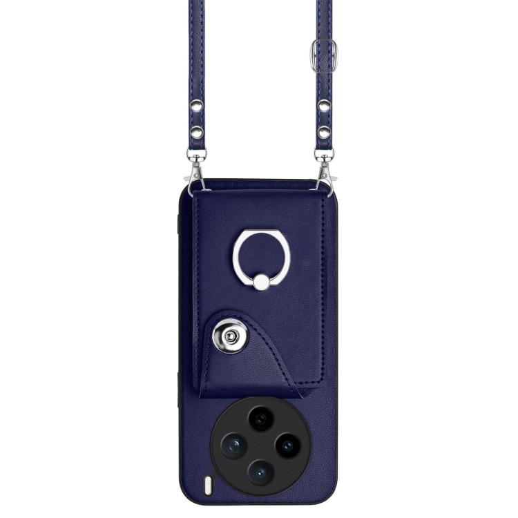 For vivo X200s Organ Card Bag Ring Holder Phone Case with Long Lanyard