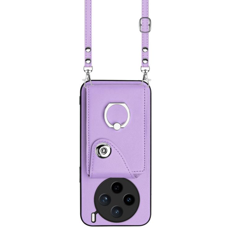 For vivo X200s Organ Card Bag Ring Holder Phone Case with Long Lanyard