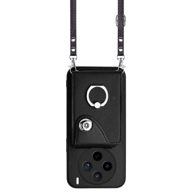 For vivo X200s Organ Card Bag Ring Holder Phone Case with Long Lanyard