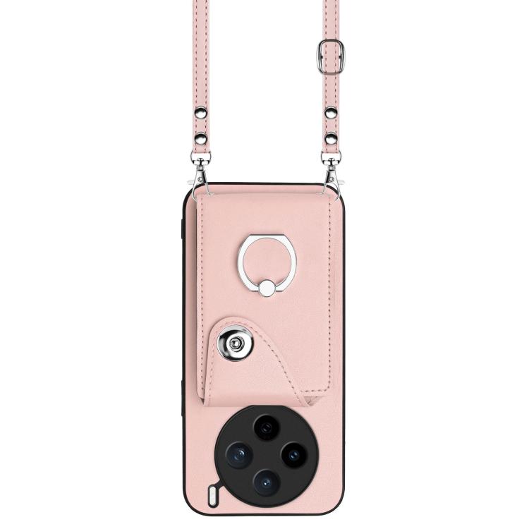 For vivo X200s Organ Card Bag Ring Holder Phone Case with Long Lanyard