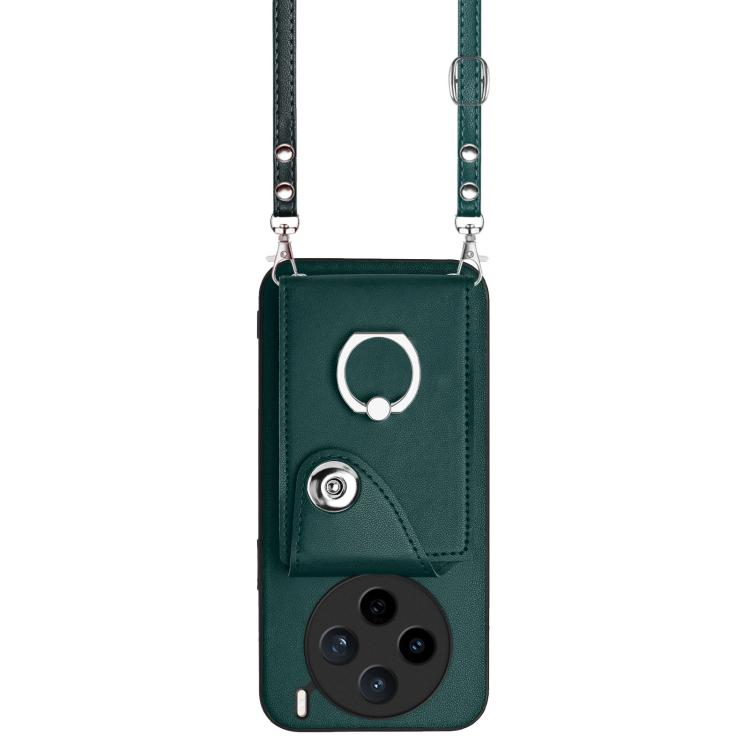 For vivo X200s Organ Card Bag Ring Holder Phone Case with Long Lanyard