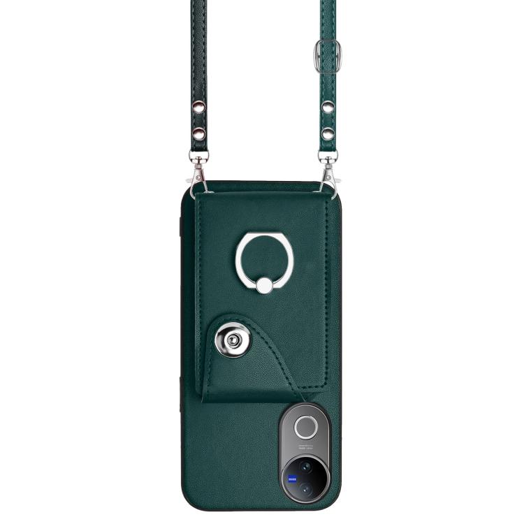 For vivo V50 / V50e Organ Card Bag Ring Holder Phone Case with Long Lanyard