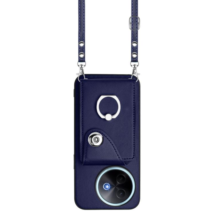For vivo Y39 5G / Y300i Organ Card Bag Ring Holder Phone Case with Long Lanyard
