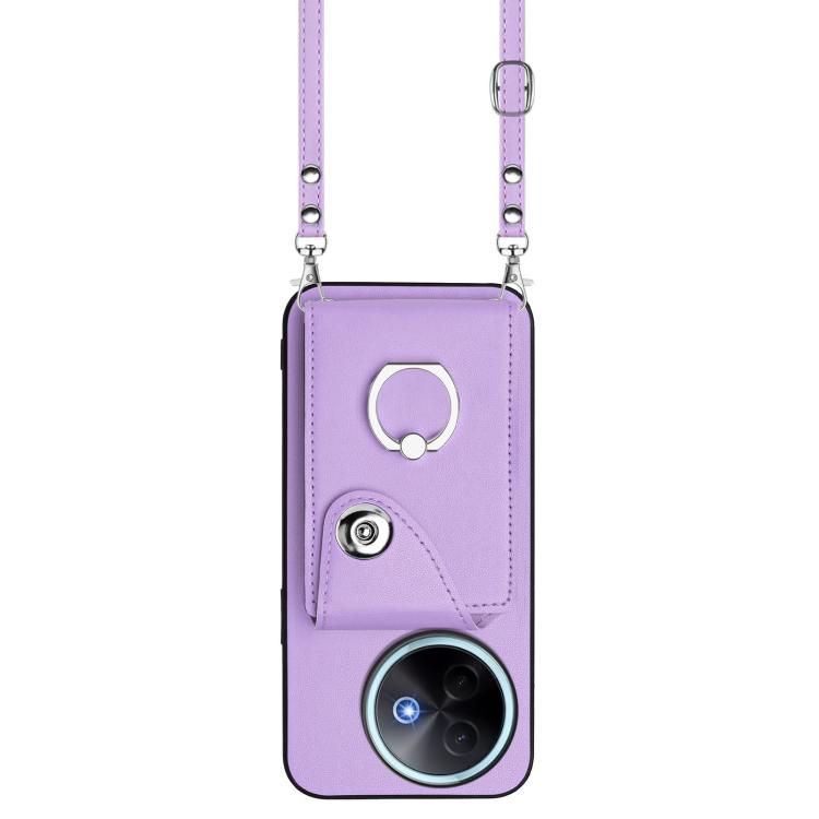 For vivo Y39 5G / Y300i Organ Card Bag Ring Holder Phone Case with Long Lanyard
