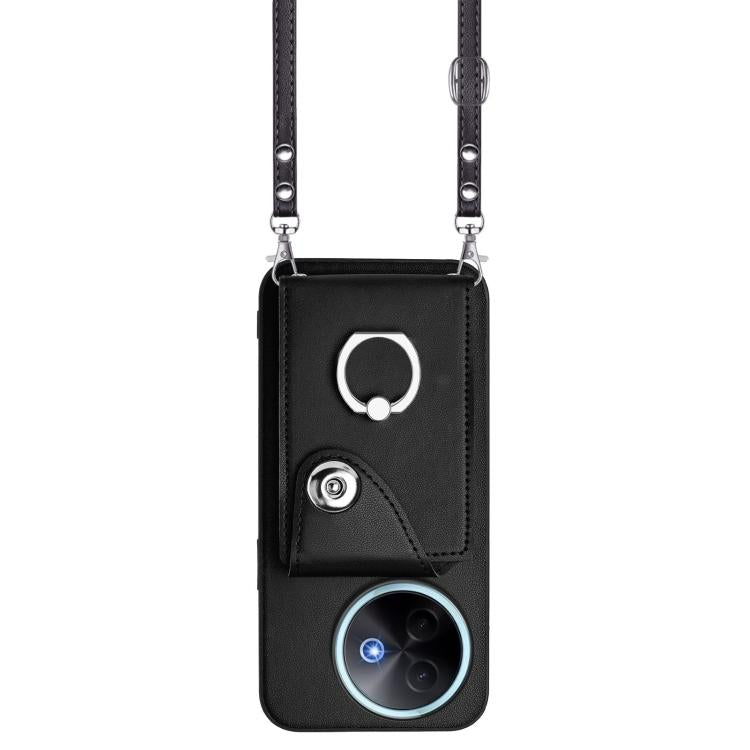 For vivo Y39 5G / Y300i Organ Card Bag Ring Holder Phone Case with Long Lanyard