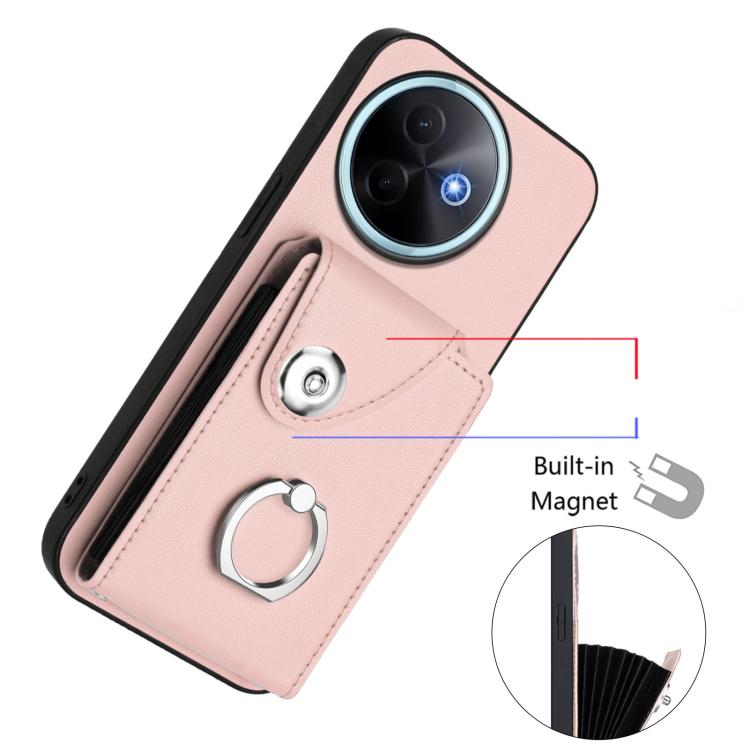 For vivo Y39 5G / Y300i Organ Card Bag Ring Holder Phone Case with Long Lanyard