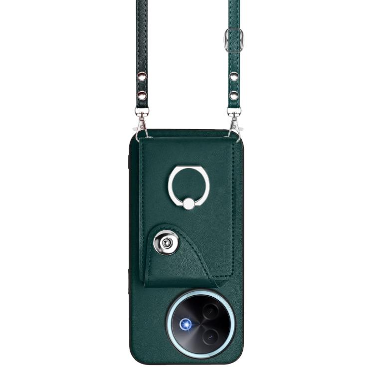 For vivo Y39 5G / Y300i Organ Card Bag Ring Holder Phone Case with Long Lanyard