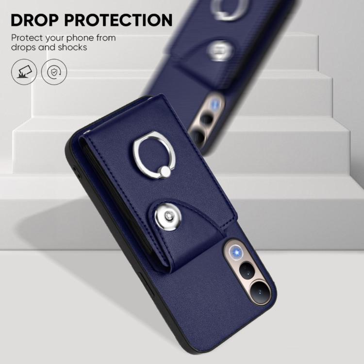 For vivo V50 Lite 5G Organ Card Bag Ring Holder Phone Case with Long Lanyard