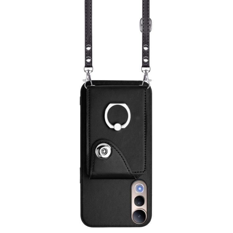 For vivo V50 Lite 5G Organ Card Bag Ring Holder Phone Case with Long Lanyard