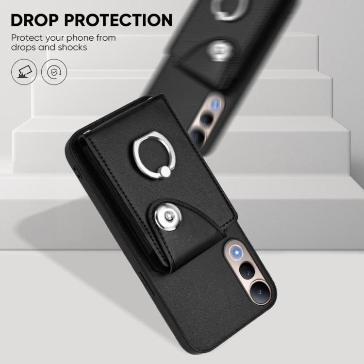 For vivo V50 Lite 5G Organ Card Bag Ring Holder Phone Case with Long Lanyard