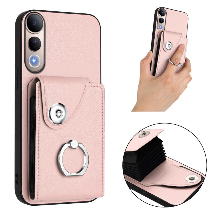 For vivo V50 Lite 5G Organ Card Bag Ring Holder Phone Case with Long Lanyard
