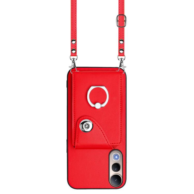 For vivo V50 Lite 5G Organ Card Bag Ring Holder Phone Case with Long Lanyard
