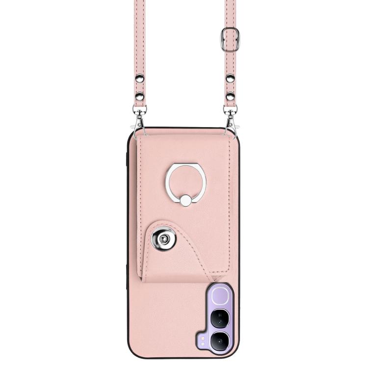 For vivo V40 Lite 5G IDN Organ Card Bag Ring Holder Phone Case with Long Lanyard