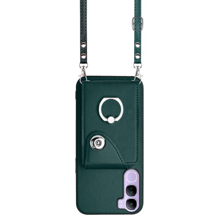 For vivo V40 Lite 5G IDN Organ Card Bag Ring Holder Phone Case with Long Lanyard