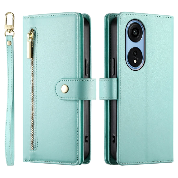 For OPPO A1 Pro / Reno8 T 5G Nine Card-slot Zipper Wallet Bag Leather Phone Case
