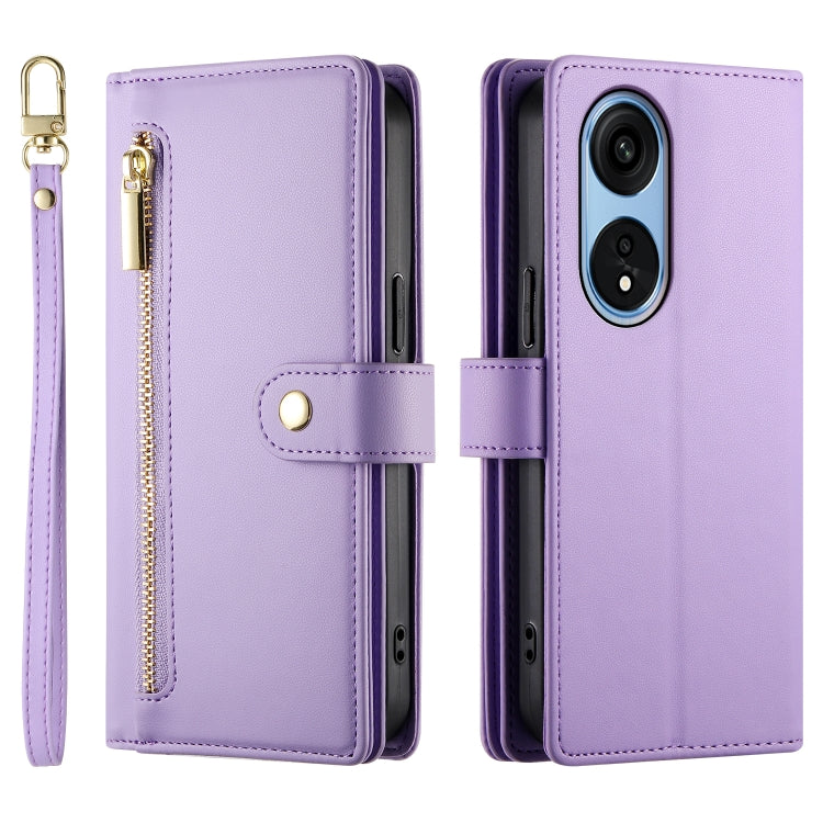 For OPPO A1 Pro / Reno8 T 5G Nine Card-slot Zipper Wallet Bag Leather Phone Case