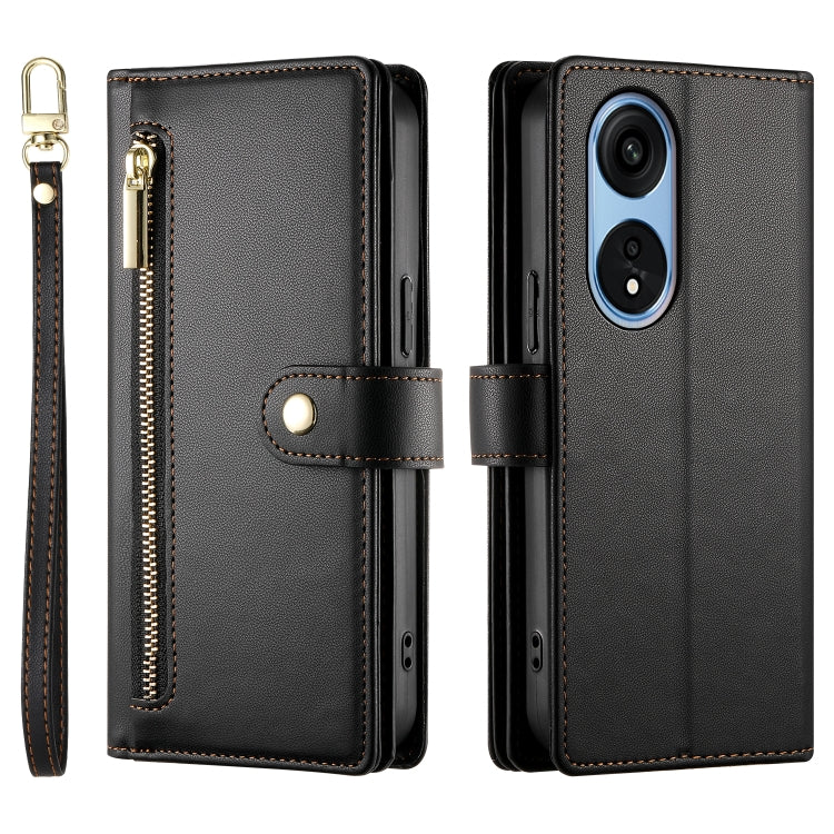 For OPPO A1 Pro / Reno8 T 5G Nine Card-slot Zipper Wallet Bag Leather Phone Case