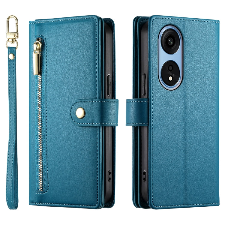 For OPPO A1 Pro / Reno8 T 5G Nine Card-slot Zipper Wallet Bag Leather Phone Case