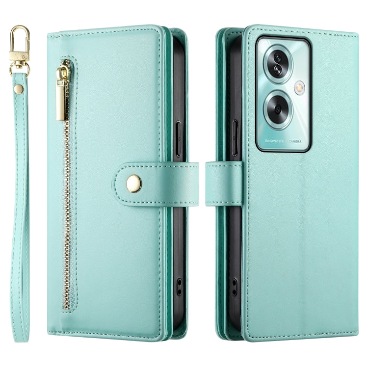 For OPPO A79 5G / A2x Nine Card-slot Zipper Wallet Bag Leather Phone Case