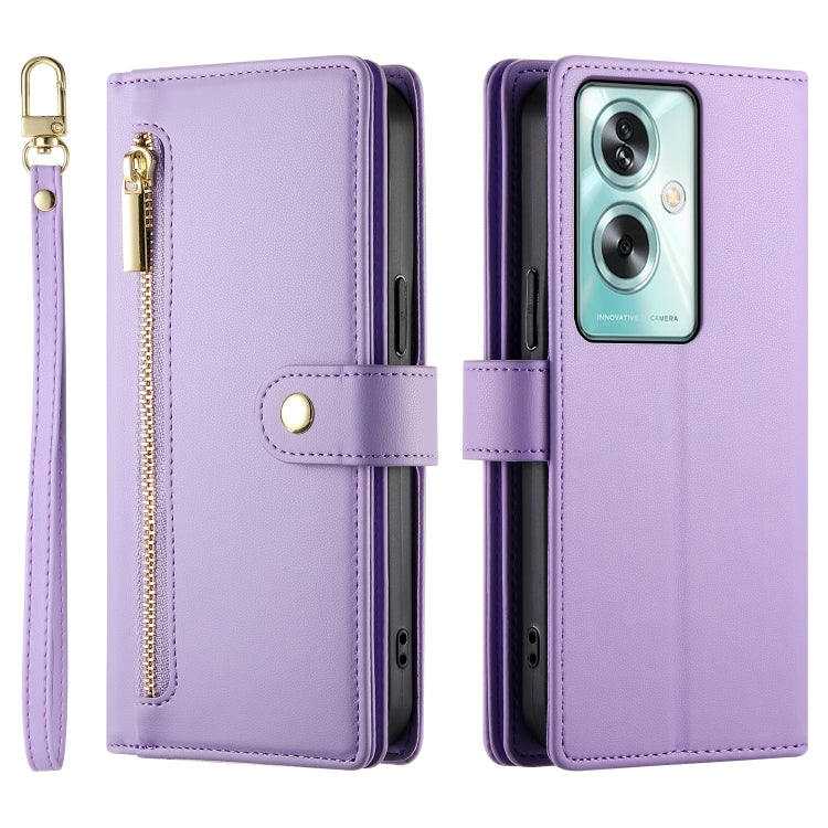 For OPPO A79 5G / A2x Nine Card-slot Zipper Wallet Bag Leather Phone Case