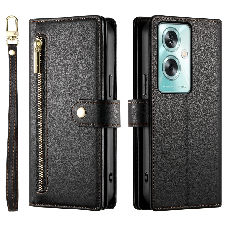 For OPPO A79 5G / A2x Nine Card-slot Zipper Wallet Bag Leather Phone Case