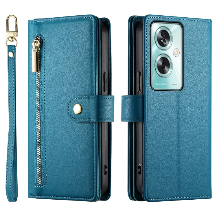 For OPPO A79 5G / A2x Nine Card-slot Zipper Wallet Bag Leather Phone Case