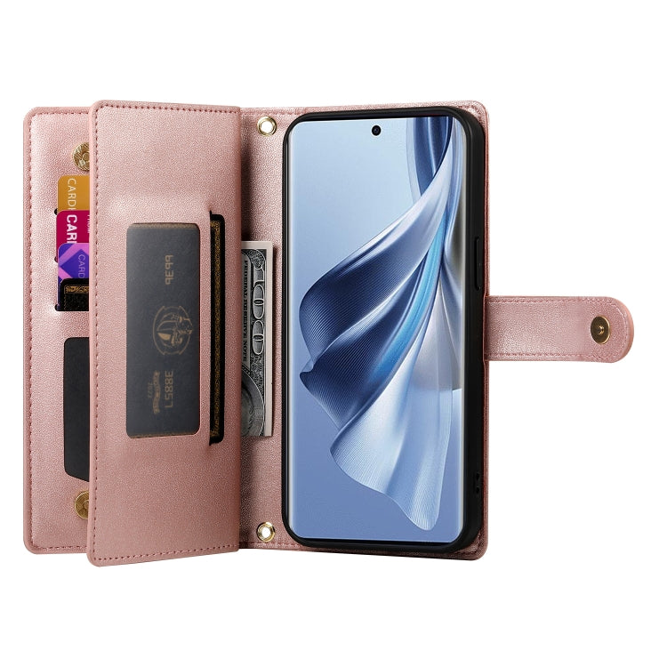 For OPPO Reno10 5G Global Nine Card-slot Zipper Wallet Bag Leather Phone Case