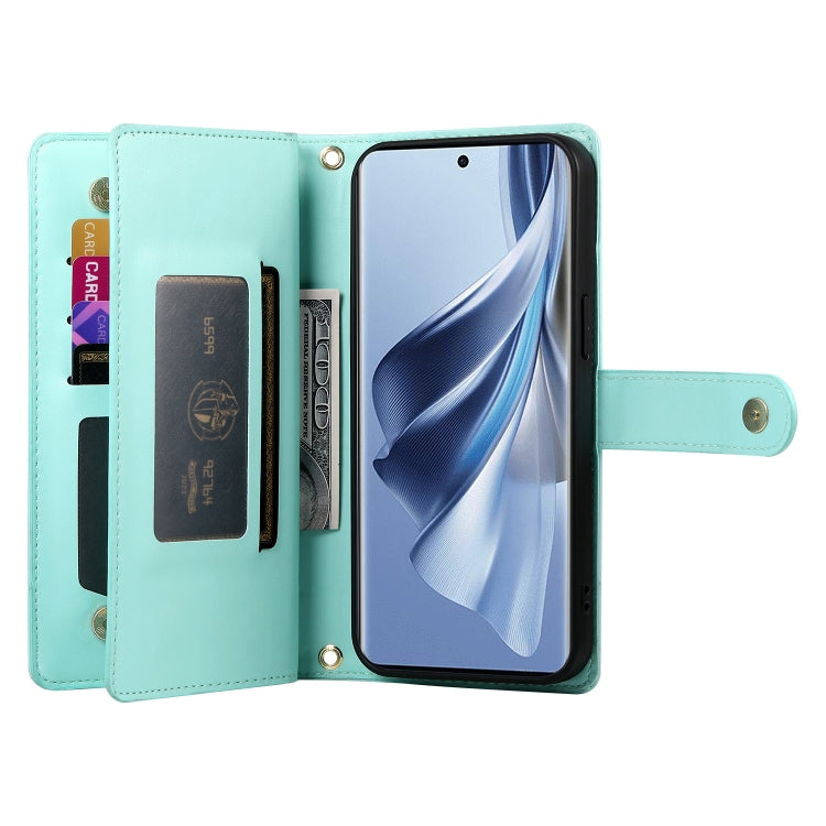 For OPPO Reno10 5G Global Nine Card-slot Zipper Wallet Bag Leather Phone Case