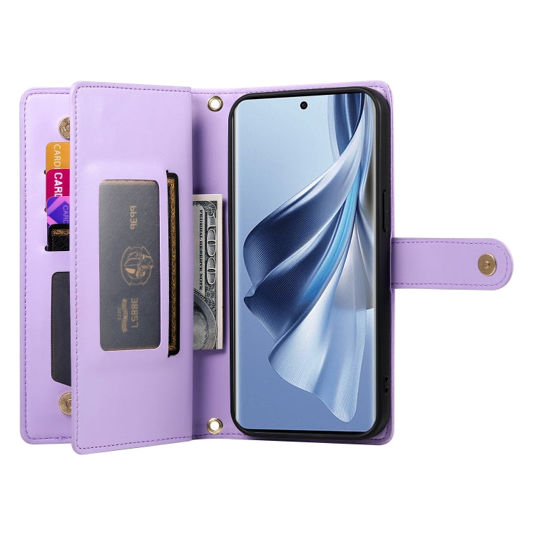 For OPPO Reno10 5G Global Nine Card-slot Zipper Wallet Bag Leather Phone Case