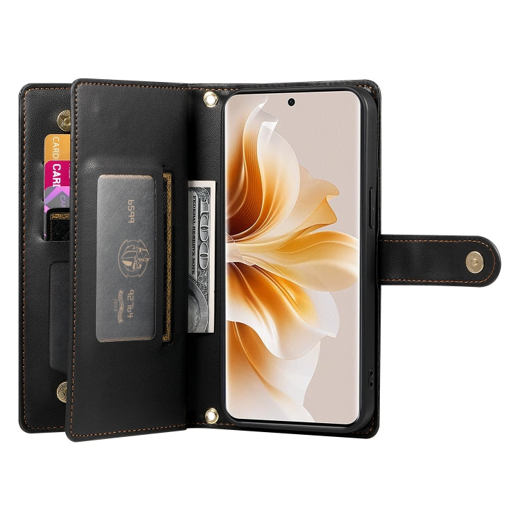 For OPPO Reno11 Global Nine Card-slot Zipper Wallet Bag Leather Phone Case