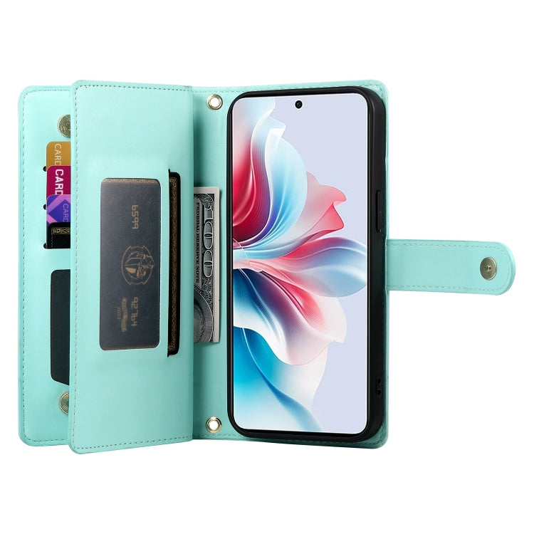For OPPO Reno11 F Nine Card-slot Zipper Wallet Bag Leather Phone Case