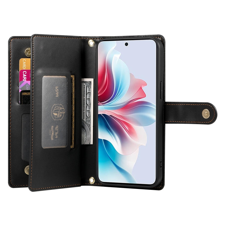 For OPPO Reno11 F Nine Card-slot Zipper Wallet Bag Leather Phone Case