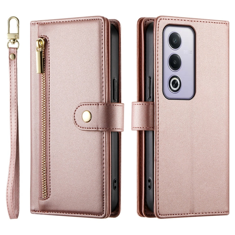 For OPPO A5 5G Global / A3 Pro 5G / A80 5G Nine Card-slot Zipper Wallet Bag Leather Phone Case