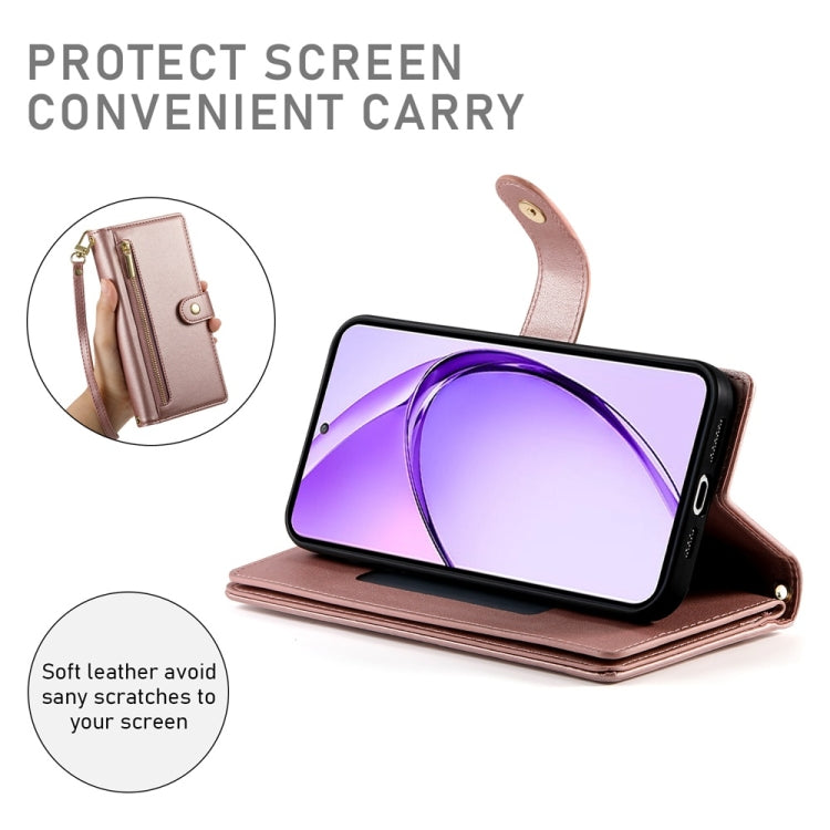 For OPPO A5 5G Global / A3 Pro 5G / A80 5G Nine Card-slot Zipper Wallet Bag Leather Phone Case