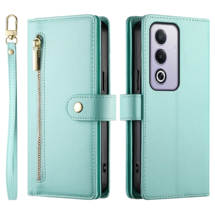 For OPPO A5 5G Global / A3 Pro 5G / A80 5G Nine Card-slot Zipper Wallet Bag Leather Phone Case