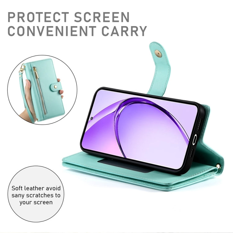 For OPPO A5 5G Global / A3 Pro 5G / A80 5G Nine Card-slot Zipper Wallet Bag Leather Phone Case
