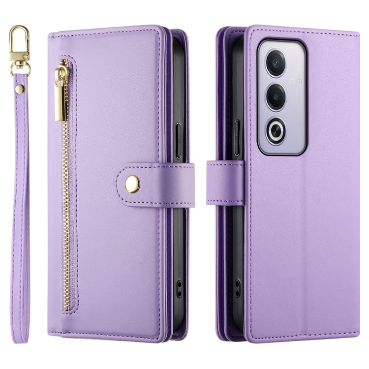 For OPPO A5 5G Global / A3 Pro 5G / A80 5G Nine Card-slot Zipper Wallet Bag Leather Phone Case