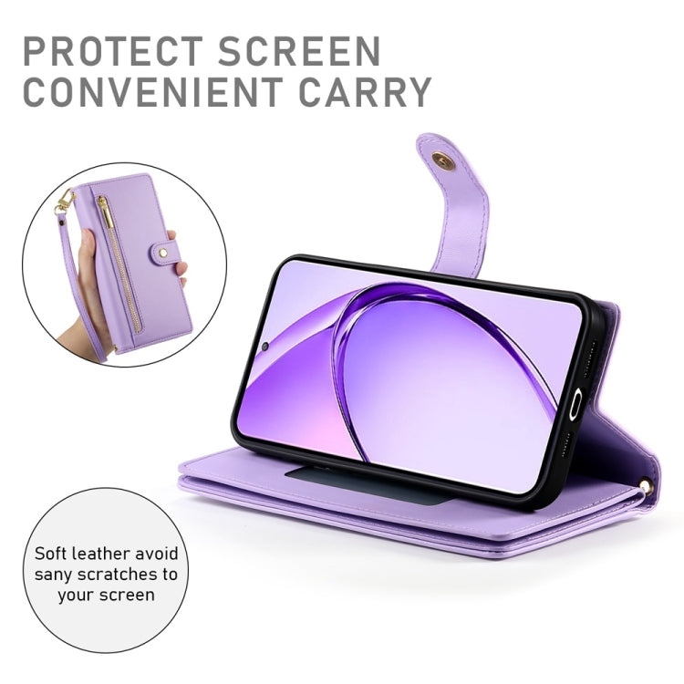 For OPPO A5 5G Global / A3 Pro 5G / A80 5G Nine Card-slot Zipper Wallet Bag Leather Phone Case