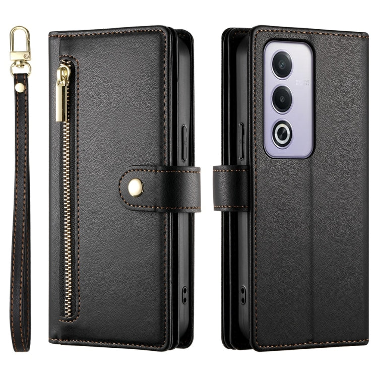 For OPPO A5 5G Global / A3 Pro 5G / A80 5G Nine Card-slot Zipper Wallet Bag Leather Phone Case