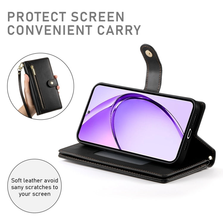For OPPO A5 5G Global / A3 Pro 5G / A80 5G Nine Card-slot Zipper Wallet Bag Leather Phone Case