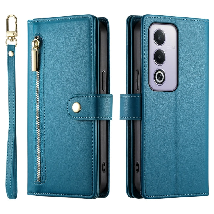For OPPO A5 5G Global / A3 Pro 5G / A80 5G Nine Card-slot Zipper Wallet Bag Leather Phone Case