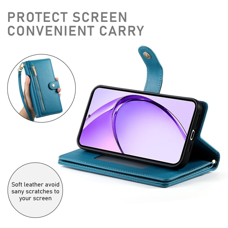 For OPPO A5 5G Global / A3 Pro 5G / A80 5G Nine Card-slot Zipper Wallet Bag Leather Phone Case