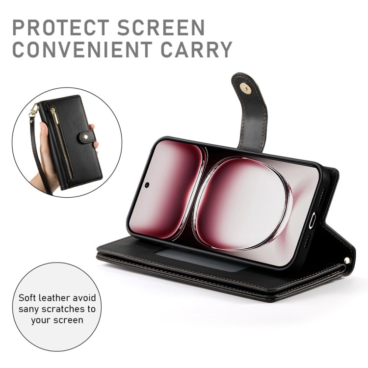 For OPPO Reno12 Global Nine Card-slot Zipper Wallet Bag Leather Phone Case