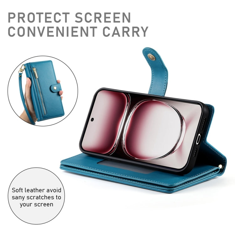 For OPPO Reno12 Global Nine Card-slot Zipper Wallet Bag Leather Phone Case