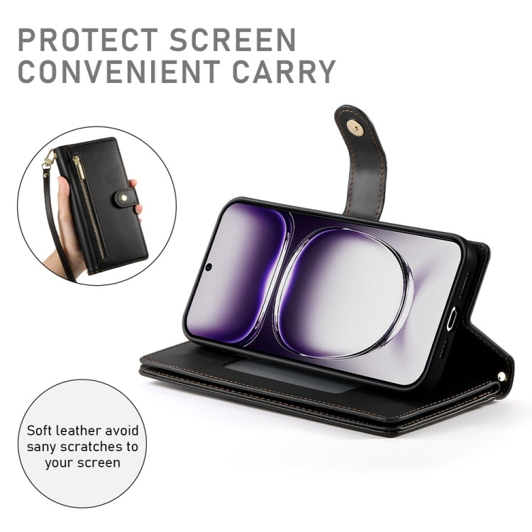 For OPPO Reno12 Pro Global Nine Card-slot Zipper Wallet Bag Leather Phone Case