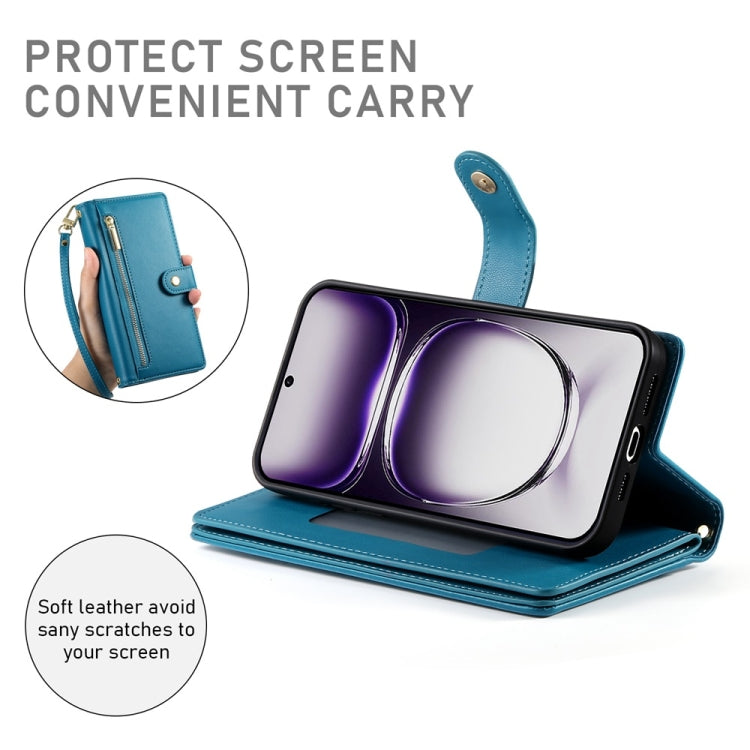 For OPPO Reno12 Pro Global Nine Card-slot Zipper Wallet Bag Leather Phone Case