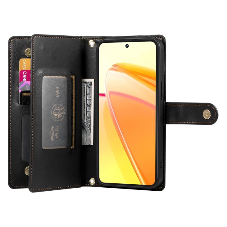 For OPPO Reno14 Global / Reno14 F 5G Nine Card-slot Zipper Wallet Bag Leather Phone Case