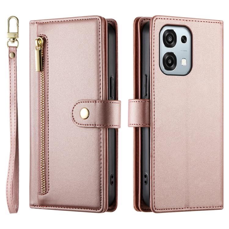 For OPPO A6 Pro 4G / 5G Global / F31 5G Nine Card-slot Zipper Wallet Bag Leather Phone Case
